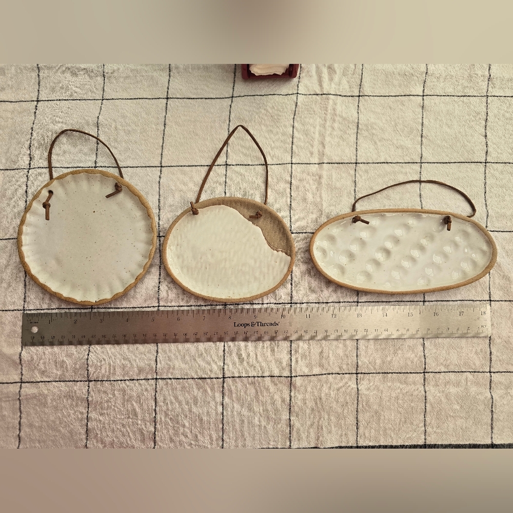 Threshold Tan Decorative Hanging Plate Trio - Picture 2 of 5